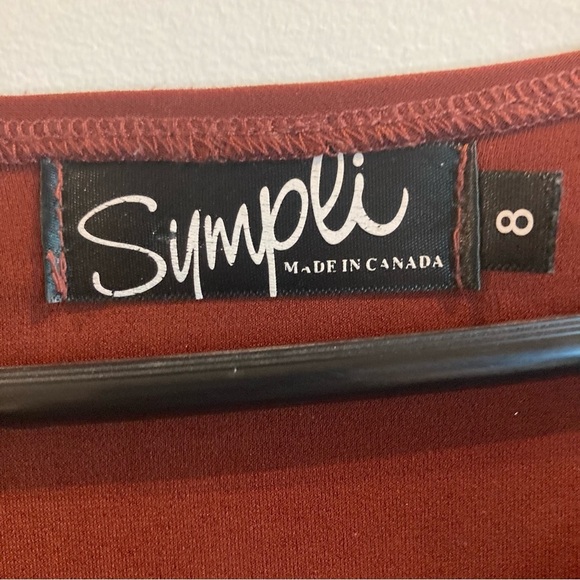 SYMPLI SZ 8 Twist Neck Flowy Slinky Cowl Neck  3/4 Sleeves Tunic Top Blouse - Picture 3 of 5